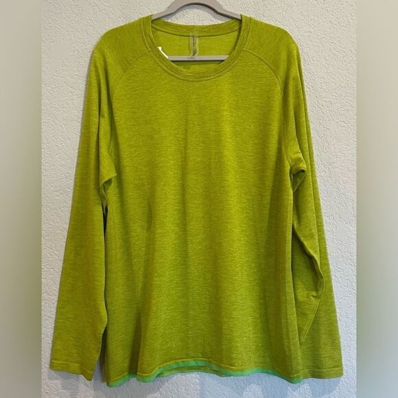 NWT Outdoor Voices Men’s Seamless Pique Long Sleeve Shirt - Green Apple Size XL - Picture 3 of 5